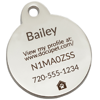 HomeSafe Pet Tag for reporting lost pets, linked to your unique online profile